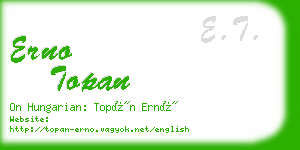 erno topan business card